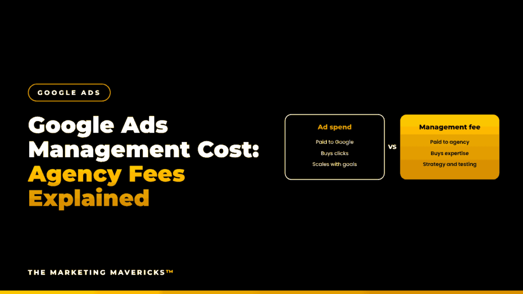 Comparison of Google Ads ad spend paid to Google versus the management fee paid to an agency
