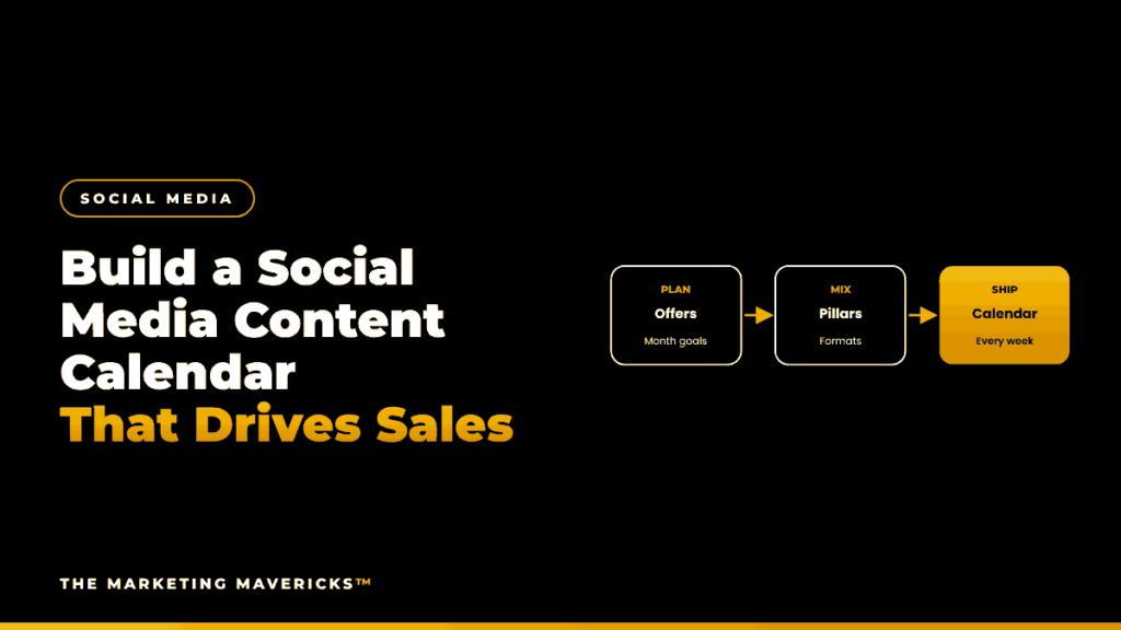 Social media content calendar: offers, content pillars and weekly schedule